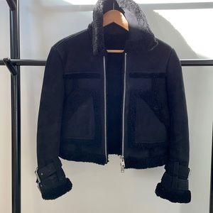All Saints S shearling aviator jacket